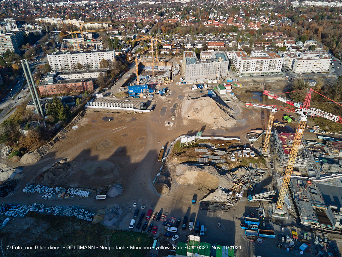 19.11.2021 - Luftbilder von der Baustelle Alexisquartier und Pandion Verde in Neuperlach 19.11.2021 - Luftbilder von der Baustelle Alexisquartier und Pandion Verde in Neuperlach